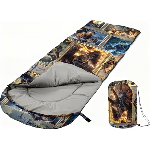 Bolsa de dormir para niñas, bolsa de dormir para niños para camping - Ligera impermeable y cálida para 3 estaciones, bolsa portátil con compresión para actividades al aire libre miniatura 2