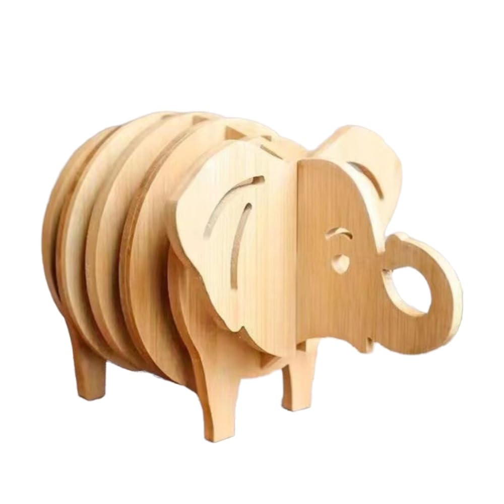 Dessous de verre résistants à la chaleur en bois d'éléphant pour la cuisine et le bureau