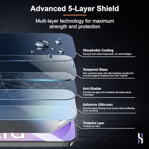 Image of Tempered Glass for Samsung Galaxy S26 Ultra - Military Grade 9H Screen Guard, Anti-Scratch, Shatterproof, Edge-to-Edge Full Coverage - Black Border