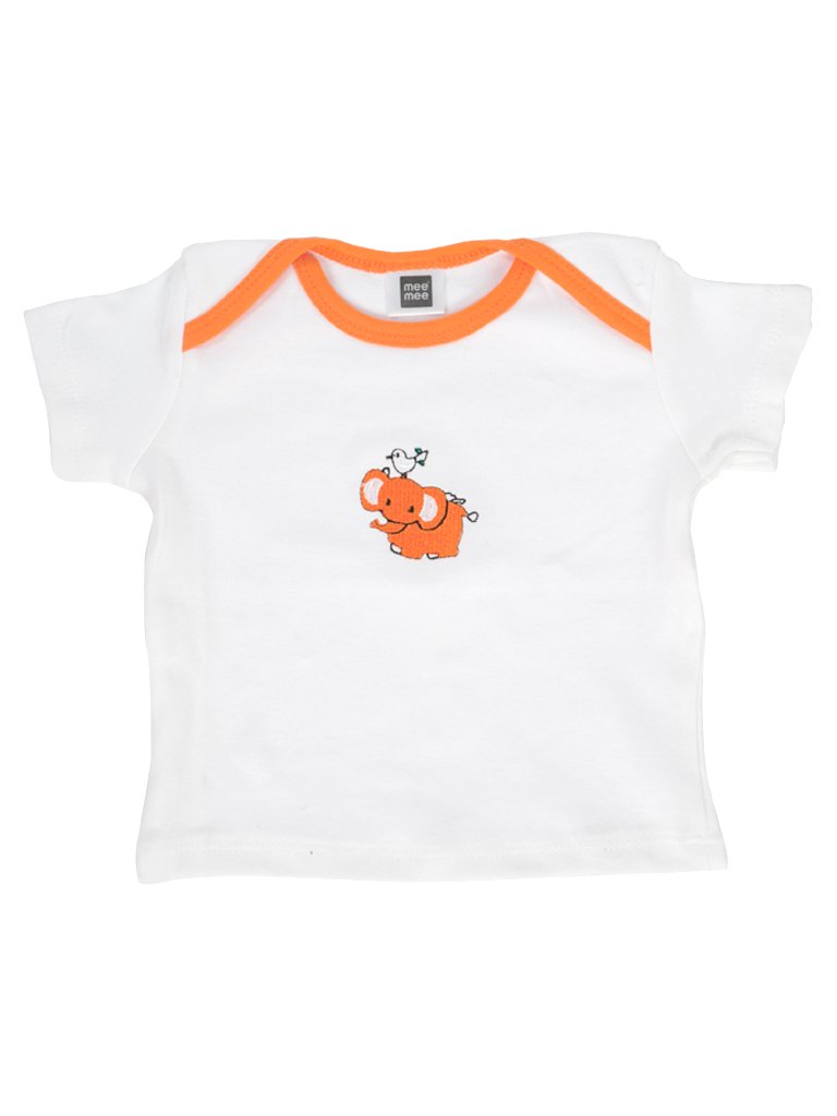 Mee Mee New Born Baby Gift Set | Soft Cotton Clothing Essentials for Infants/Baby Girls, Boys | Baby Shower Clothing Hamper (5 Pieces, Orange)| Ideal Gift for New Born Baby 1