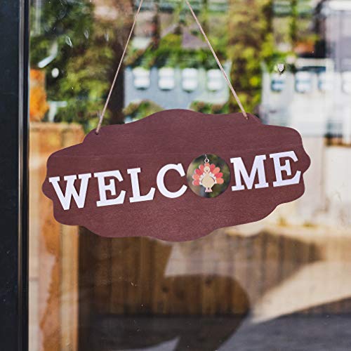 image for Hxezoc Interchangeable Seasonal Welcome Sign Front Door Decor 12 x 6 i