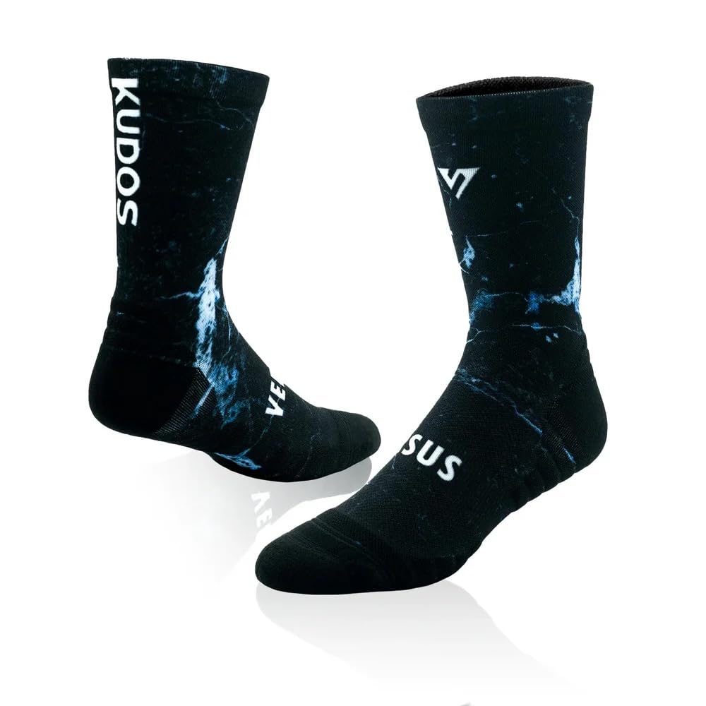 VERSUS Kudos 2.0 Active Crew Socks, Cushioned, Breathable, Anti-Blister Sports Socks for Running, Cycling, Walking, Hiking, Trail Running, Golf, Gym, Ideal for Men and Women