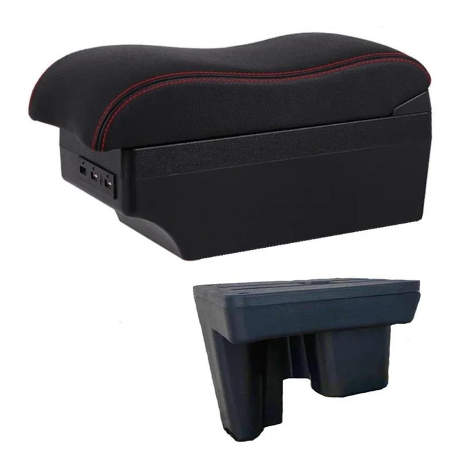 Dtsgcx E2 Red Line Car Center Console Armrest Storage Box Modification Retrofit Leather Interior Accessories For Hilux(E2 Red Line)