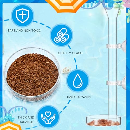 Image of CHENGU 3 Pieces Shrimp Feeding Tube and Dish Set, 10 Inch Glass Shrimp Feeder Tube and 2 Aquarium Dish Bowl Fish Tank Feeding Supplies for Fish Tank Aquarium