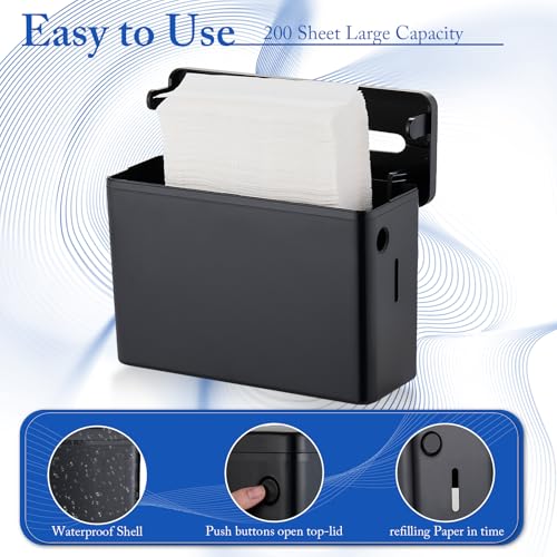 Image of Pollock Paper Towel Holder Dispenser Countertop Commercial,Black-S