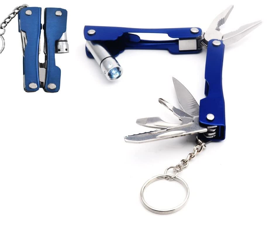 kesi 9 in 1 Micro Plier Tool Kit With LED Flash Light | Knife Blade Cutter Key Ring | Traveling Tool Micro Pliers Multi function Multi Utility Plier | Hand Piler Tool (1Pcs)(Multicolor) (B0C4674G31) Amazon Price History, Amazon Price Tracker