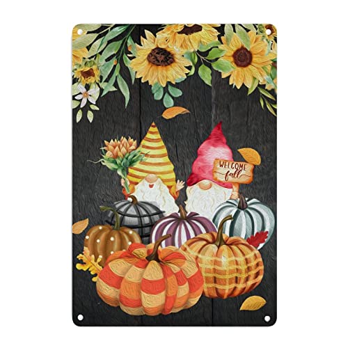 Plaque Welcome métal Thanksgiving rigide anti-déformation 45x30cm - 2
