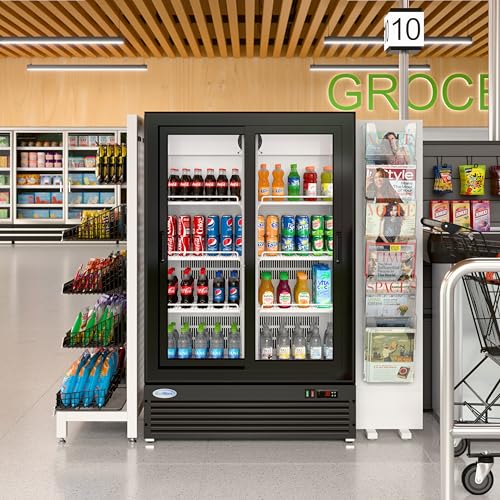 Image of KoolMore 35 in. Retail Display Refrigerator, 10 Cu. Ft. Low Height Merchandiser Cooler, Aisle End Grab-and-Go Beverage Display Fridge for Convenience Stores, Supermarkets & Checkout, Black
