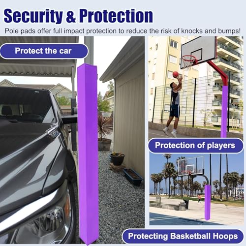 Protection de poteau violette pour sécuriser l'aire de jeu extérieure - 3