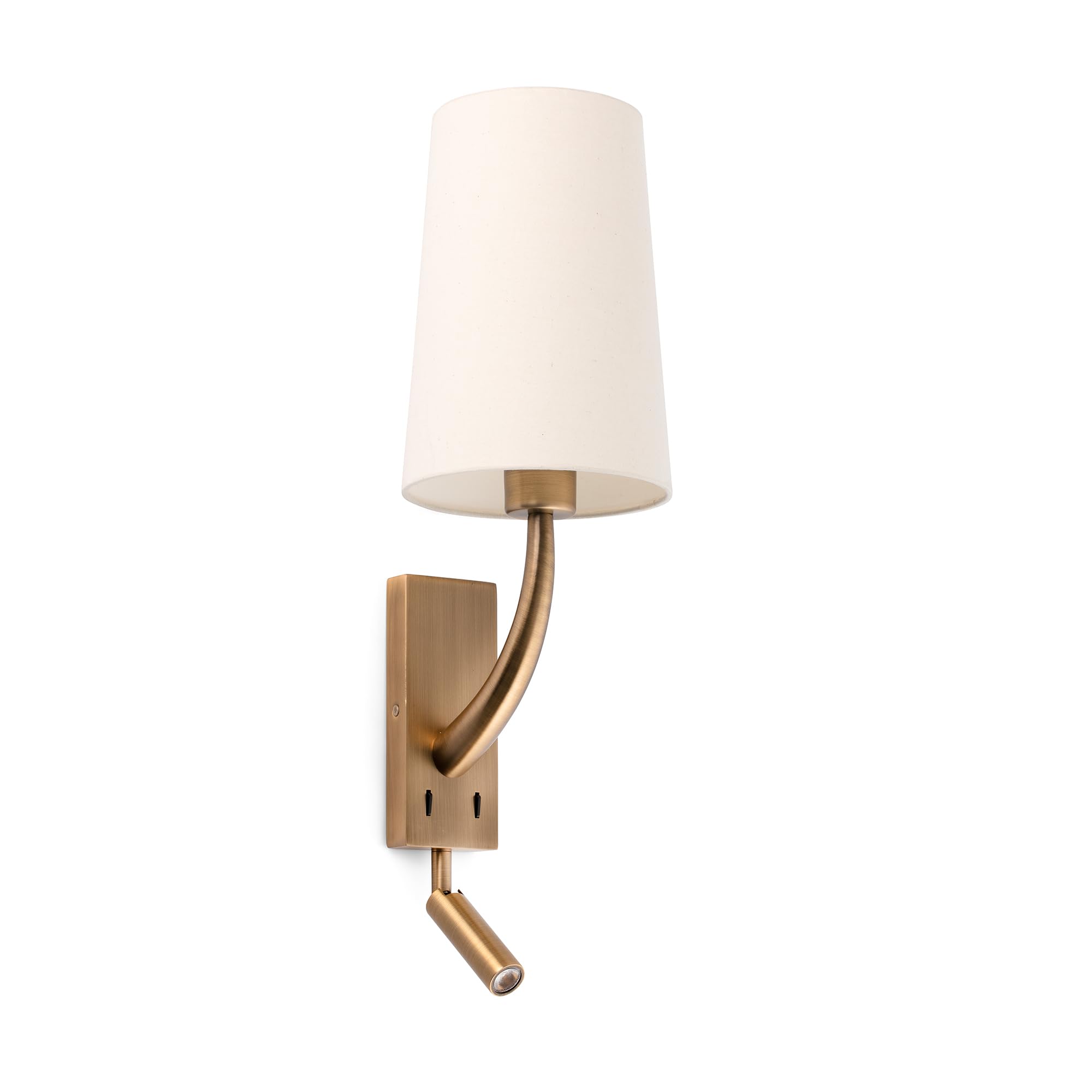 Faro Barcelona 29683-20 - REM Aplique oro viejo mate/beige con lector LED