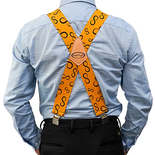 Image of MELOTOUGH Men's Suspenders Fully Elastic 2 inch Wide X back Heavy Duty Work Suspenders