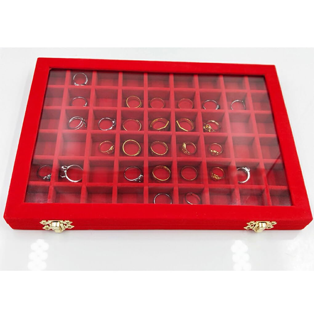 アクセサリーボックス ジュエリー収納ケース ジュエリーディスプレイボックス 54グリッド