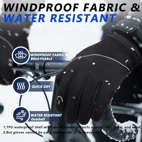 MOREOK Winter Gloves Ski Snow Bike Cycling Gloves Fleece Lining L - image 3