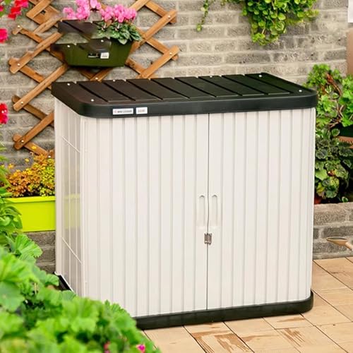 RWKLHV 物置 屋外 タフな耐久性 ベランダ収納 屋外収納ボックス スムーズな開閉 倉庫 小型 防雨日焼け止め 大型 収納ボックス 耐荷重性が強い ベランダ 収納 重ねて使用できます(90x52x80cm)
