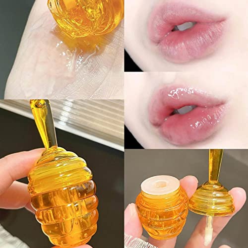 Wgust Lip Gloss Jelly Base Honey Jar Lip Oil Honey Lip Care Oil Lipstick Peach Flavor Moisturizing Moisturizing Lipstick Overlay Long Lasting Moisturizing Without Drying Pound Cake Lipstick #TOP1