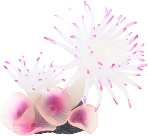 Acuario Artificial Flor De Agua Falso Resina Artesanía Pescadera Ornamento Decoración Blanco