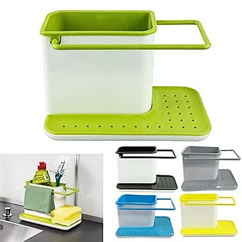 volo 3 in 1 Kitchen Sink Organizer for Dishwasher Liquid, Brush, Cloth, Soap, Sponge, etc. - (Pack of 1) color: Random Colour (B08FXS22NC) Amazon Price History, Amazon Price Tracker