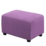 kaisun copri pouf elasticizzato copertura dell'ottomano in tessuto elastico, lavabile jacquard copri ottomano (viola,m)