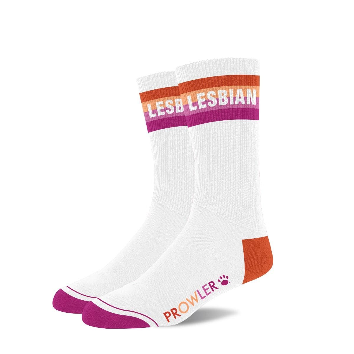 Prowler Women's White Red Lesbian Socks – Uk Size 6-11 | Bold Pride Statement Socks For & Lgbtq+ Style | Comfortable Cotton Blend Everyday Wear