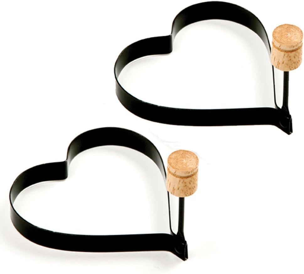 Doyle Harlin Heart-shaped pancake mold release eggs, two loaded