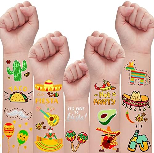 Amazon.com: xo, Fetti Fiesta Party Supplies Metallic Tattoos - 52 ...