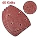 uxcell Detail Sander Sandpaper, Triangular Sanding Paper, Hook and Loop Sanding Pads, Triangle Oscillating Multi Tool, 40 Grits 5 Holes, 5pcs