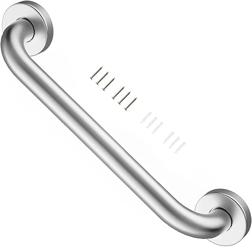Barra de agarre de ducha de níquel cepillado plateado de 12 pulgadas, soporte de barandilla de seguridad de acero inoxidable para duchas, lesiones