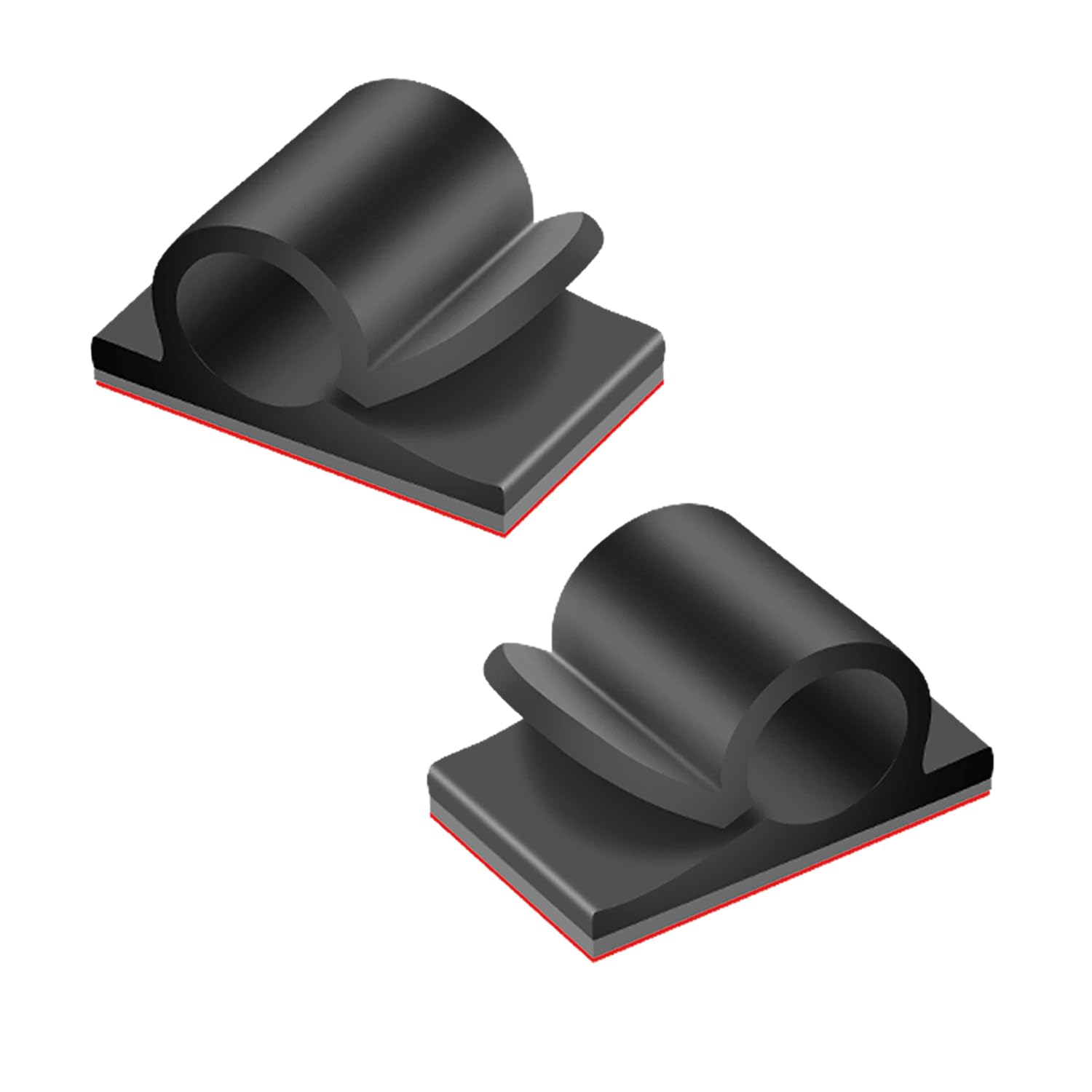 Large Cable Clips with Storage Box, 45pcs Black Adhesive Cable Holder Clips, Outdoor Light Wire Clips Cable Tidy Hooks Cord Organiser for Cable Management, Home Office Desk Wall, 13x18mm