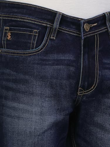 Image of LOUIS STITCH Men's Mid Rise Raw Wash Regular Fit Jeans (LSJNS-CF)
