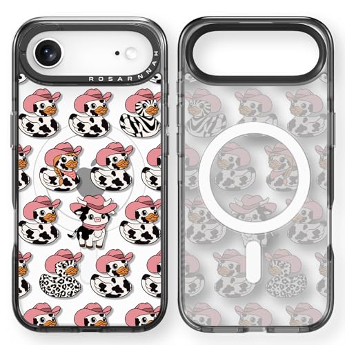 Coque magnétique pour iPhone Air Magsafe Rosarnnah anti-chute motif rigolo noir