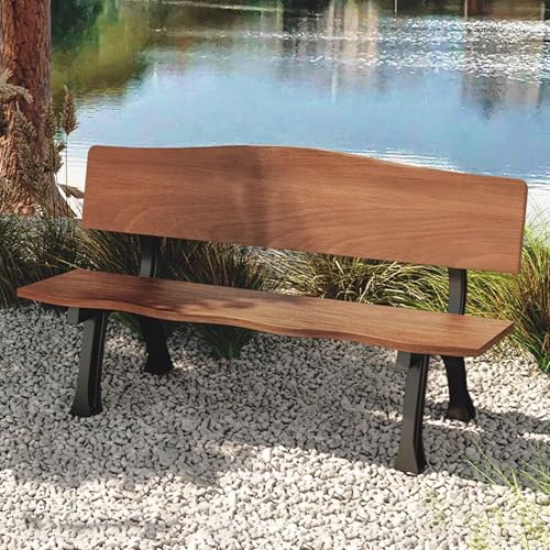 Banco de jardín de aluminio fundido y madera maciza azul 150cm