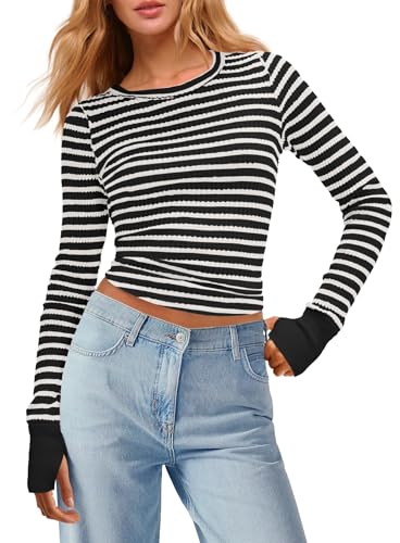 ReachMe Womens Striped Sweater Long Sleeve Shirt...