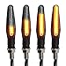 OFNMY 4pcs Intermitentes para Moto - 12 LEDs Indicador de Señal de Giro 12V (10.5 * 2cm)