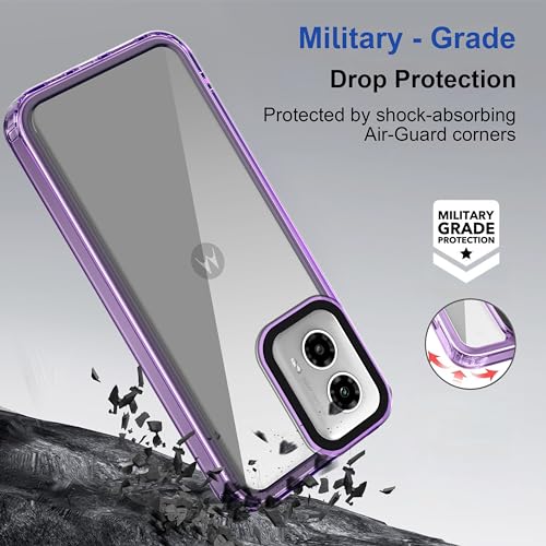 Image of amazon basics Back Case Cover for Motorola Moto G45 5G | Compatible for Motorola Moto G45 5G Back Cover | Case Cover with Camera Protection | (TPU + PC | Translucent Purple)