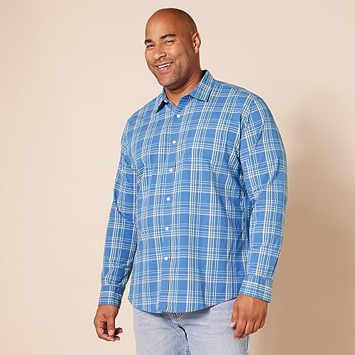 Image of Amazon Essentials Men's Regular-Fit Long-Sleeve Casual Poplin Shirt, Button Front, Business Casual, Collared