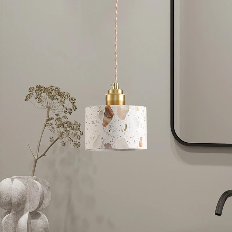 Lustre marbre et ciment rétro au design architectural épuré