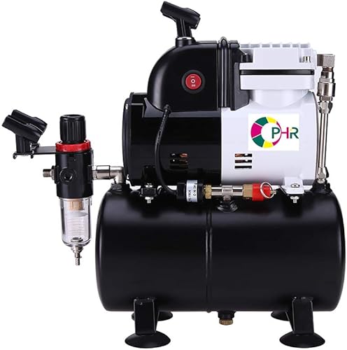 OPHIR Compresor de aire con tanque de aire, compresor de aerógrafo con ventilador de refrigeración para modelo, hobby, manualidades, pintura,