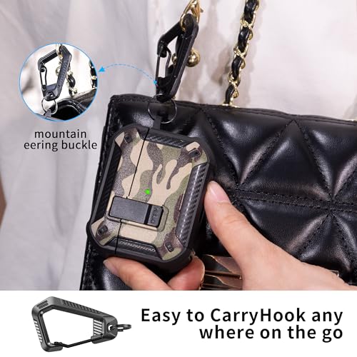 Image of AirPods Pro 3 Case with Safety Lock Phone Stand Magsafe, Camouflage