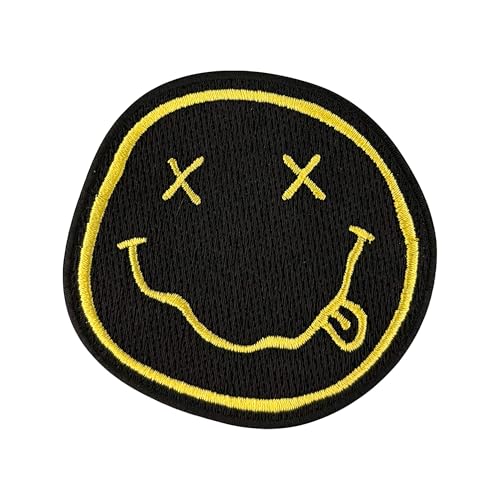 Urbanski Patch Smiley jaune à thermocoller sur 7,5 x 7,8 cm | Écusson Thermocollant, Transferts Thermocollant, Appliqués à coudre