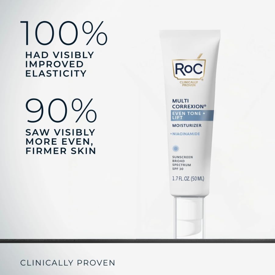 RoC Multi Correxion Even Tone + Lift 5-in-1 Daily Moisturizer, SPF 30, 1.7oz, Brightening, Firming, Hydrating, Paraben-free, Hypoallergenic