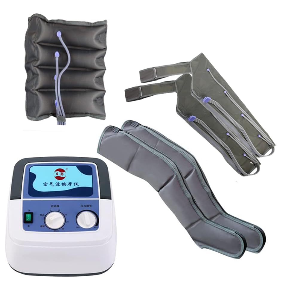 Masajeador eléctrico de pies con compresión de Aire para piernas, presión neumática temporizada y Ajustable para aliviar la hinchazón y el linfedema en Cintura y piernas (4 cavidad
