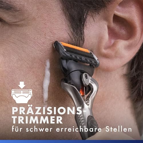 Gillette Fusion5 Proglide Rasierer Herren — Inkl. 1 Nassrasierer 10 Ersatzklingen mit Neuem Everglide Gleitstreifen für Noch Sanfteres Gleiten — Silber/Schwarz 5