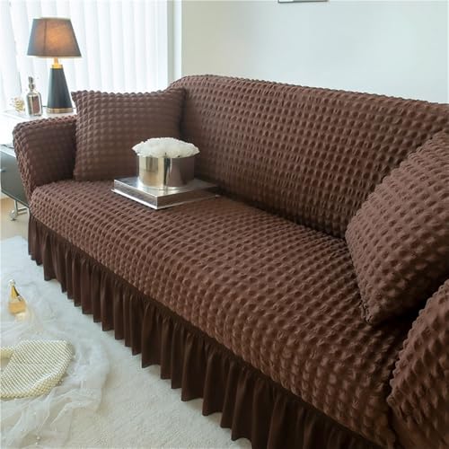 Housse de canapé extensible seersucker pour rénover un canapé usé