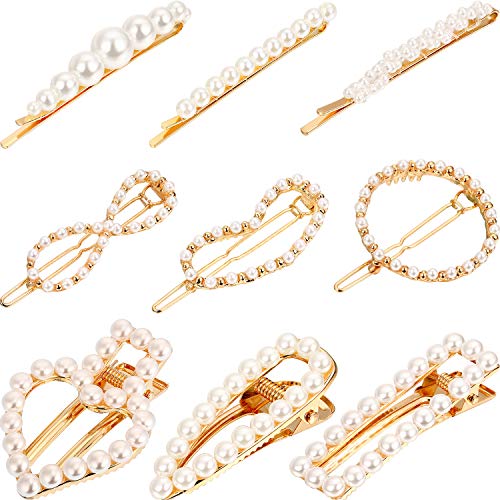 9PCS Pearl Hair Clips for Women(Style 4)
