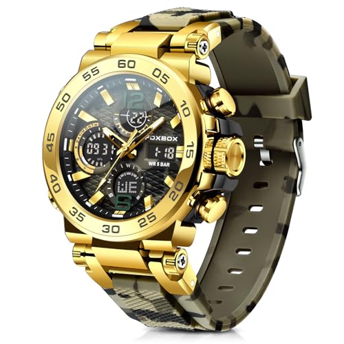 Image of LIGE Quartz Watch for Men Waterproof Big Dial Analog Digital Sport Multifunction LED Backlight Fashion Wristwatches Stopwatch Calendar Men