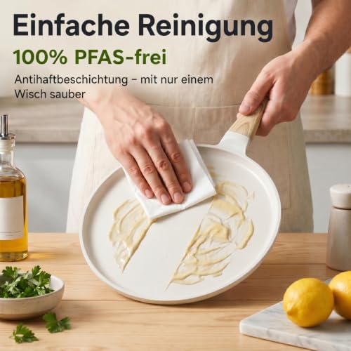 JEETEE Crepe Pfanne 24 cm, Pancake Pfanne für Induktion, Beige – Ansicht 5