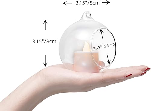 Miniatura 2 de BlogBlog Portavelas de vidrio colgante, soporte para velas de té de vidrio globo, jarrón de vidrio colgante, terrario de plantas de flores,