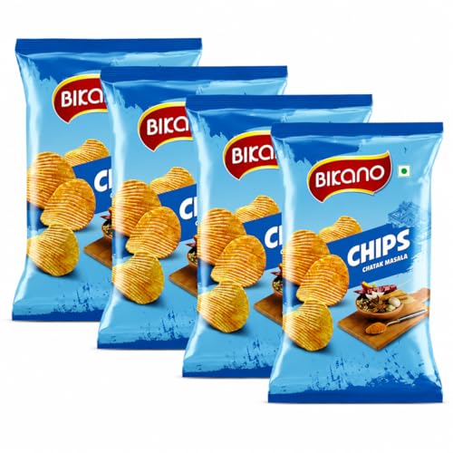 Image of Bikano Chips Chatak Masala 75g (Pack of 4) | Spicy & Crunchy Indian Masala Chips | Ready-to-Eat Snack for Tea-Time, Travel & Parties