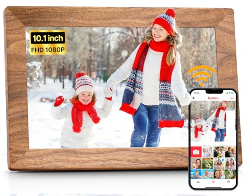 Image of Frameo 10.1 inch WiFi Digital Photo Frame -1280 * 800 HD Digital Picture Frame 32GB Memory, IPS Touch Screen Electronic Frames with Auto-Rotate, Slideshow, Wall-Mounted, Share Photos Videos Instantly