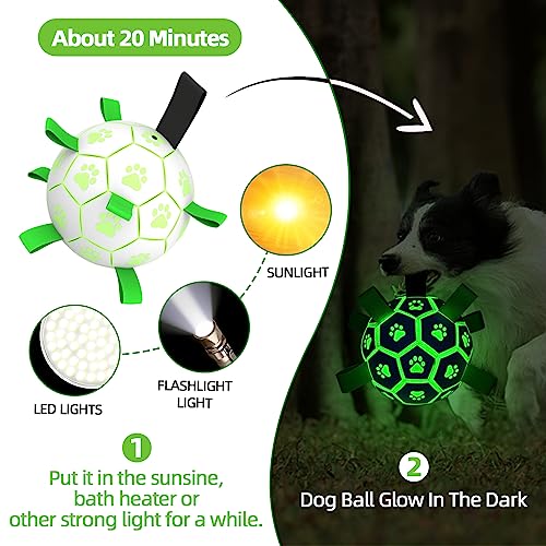 Qdan Glow In The Dark Dog Toys, Interactive Light Up Dog Balls thumb #2